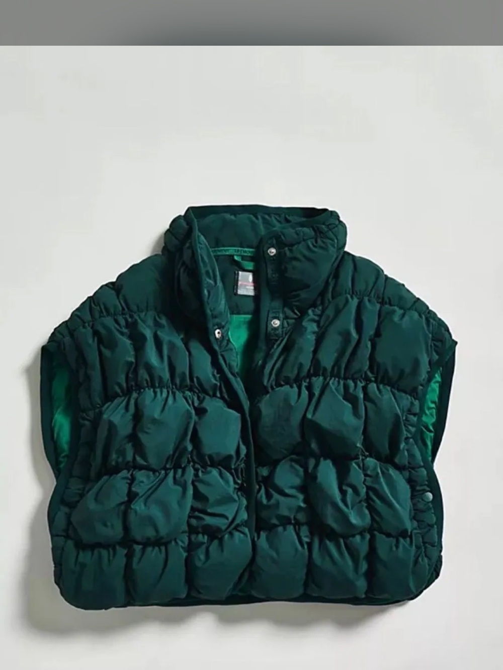 Free People Teal Quilted Puffer Vest